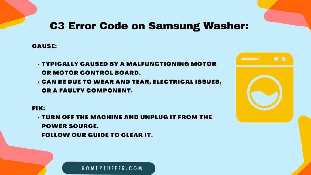 c3 error code on the Samsung washing machine