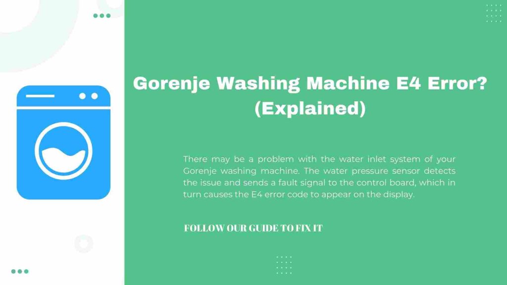 Gorenje Washing Machine E4 Error?