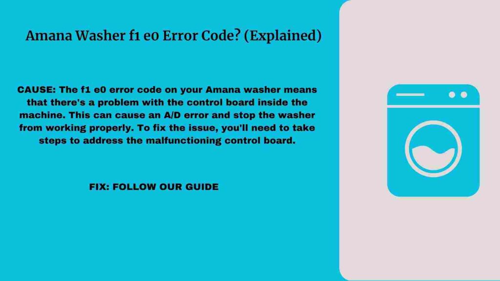 Amana Washer f1 e0 Error Code?