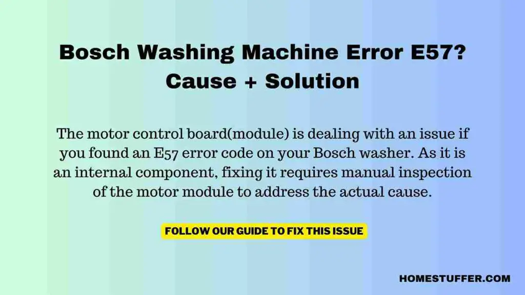 Bosch Washing Machine Error E57