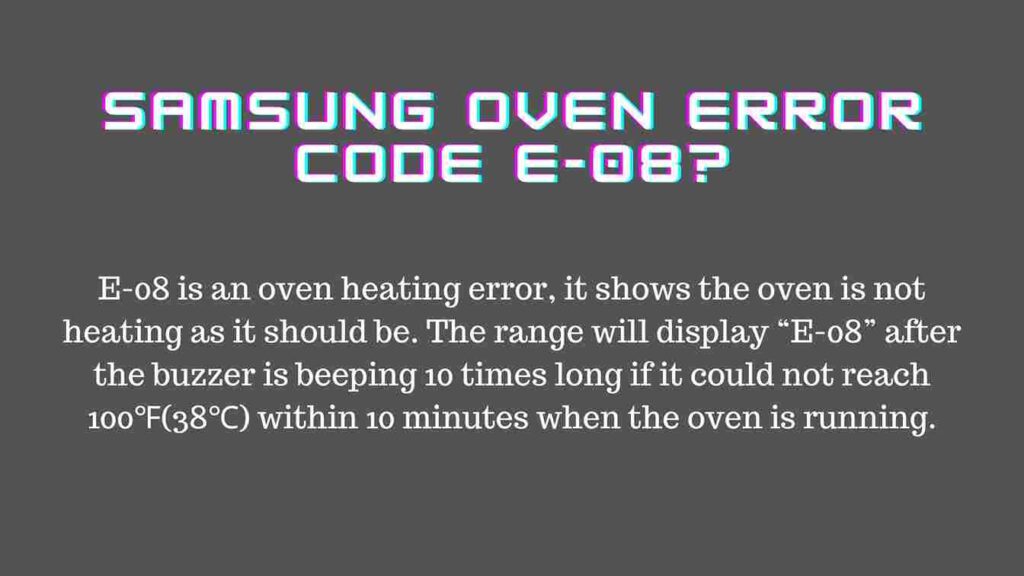 Samsung Oven Error Code E-08
