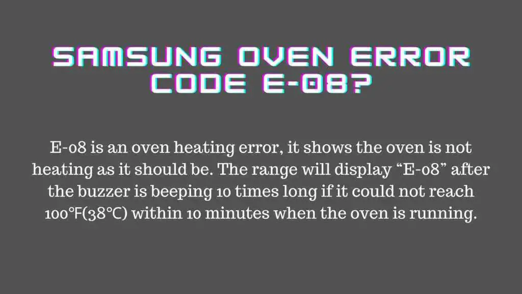 Samsung Oven Error Code E-08