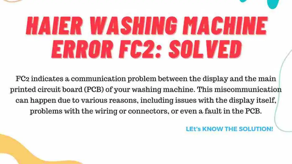 FC2 error Haier washing machine.